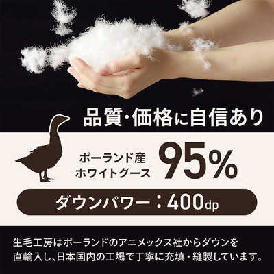 羽毛布団生毛工房高品質ポーランド産ホワイトグースダブルサイズ