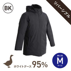 生毛工房 ホワイトグースダウン95％使用ダウンジャケット リバーシブルモデル (男性用/Mサイズ/BK)