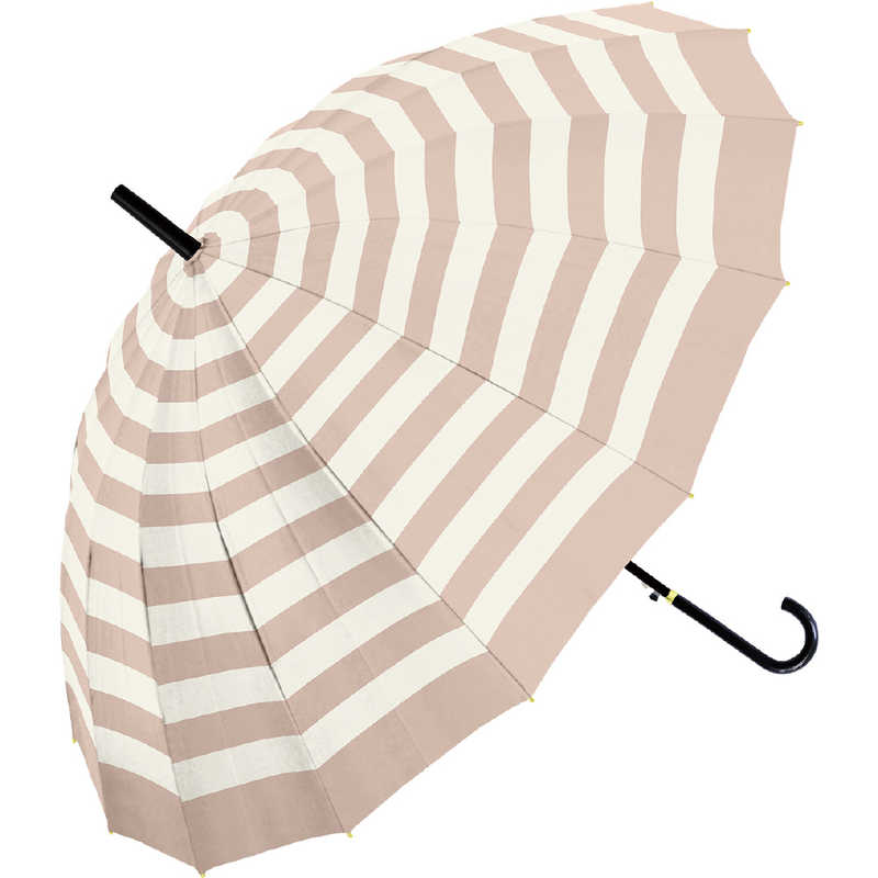 中谷 中谷 長傘 Natural Basic BORDER(ボーダー) ピンクベージュ [雨傘 /レディース /55cm] 730-004 730-004