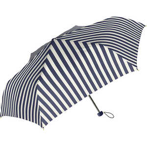 中谷 折りたたみ傘 Natural Basic STRIPE(ストライプ) ネイビー 720-016 [雨傘 /レディース /50cm] 720-016