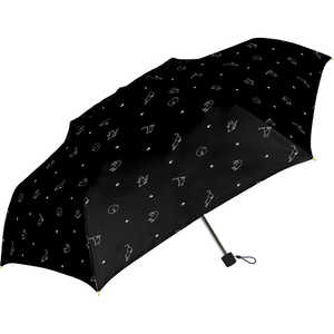 中谷 折りたたみ傘 Natural Basic CAT PARADISE(キャットパラダイス) ブラック 720-021 [晴雨兼用傘 /レディース /50cm] 720-021