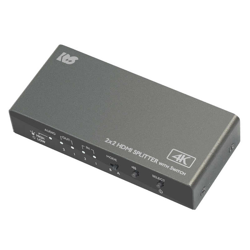 ラトックシステム ラトックシステム 入力切替機能付HDMI分配器(ダウンスケール対応) RS-HDSP22-4K RS-HDSP22-4K