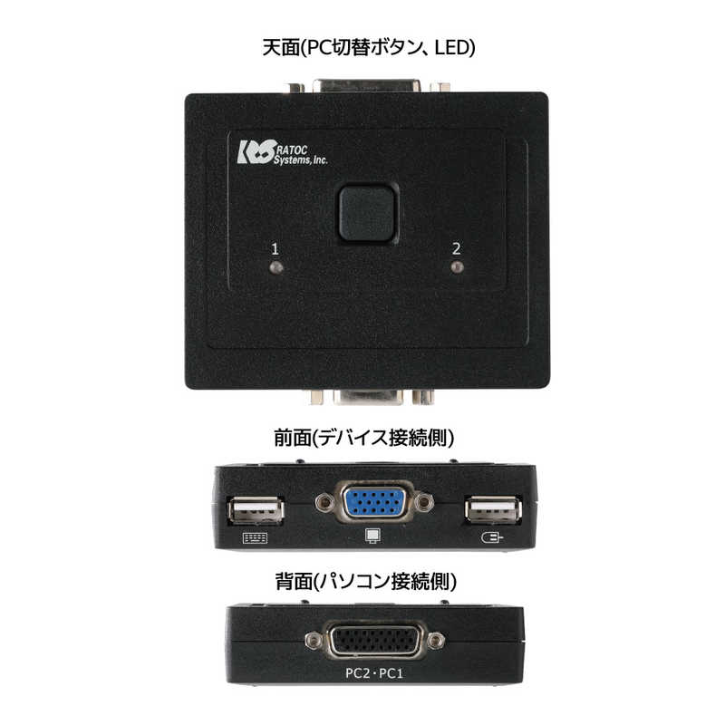 ラトックシステム ラトックシステム VGAパソコン切替器(2台用) [2入力 /1出力] RS-230U RS-230U