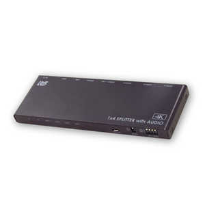 ラトックシステム HDMI分配器 4K60Hz/ダウンスケール対応 外部音声出力付 (1入力4出力) RS-HDSP4PA-4K