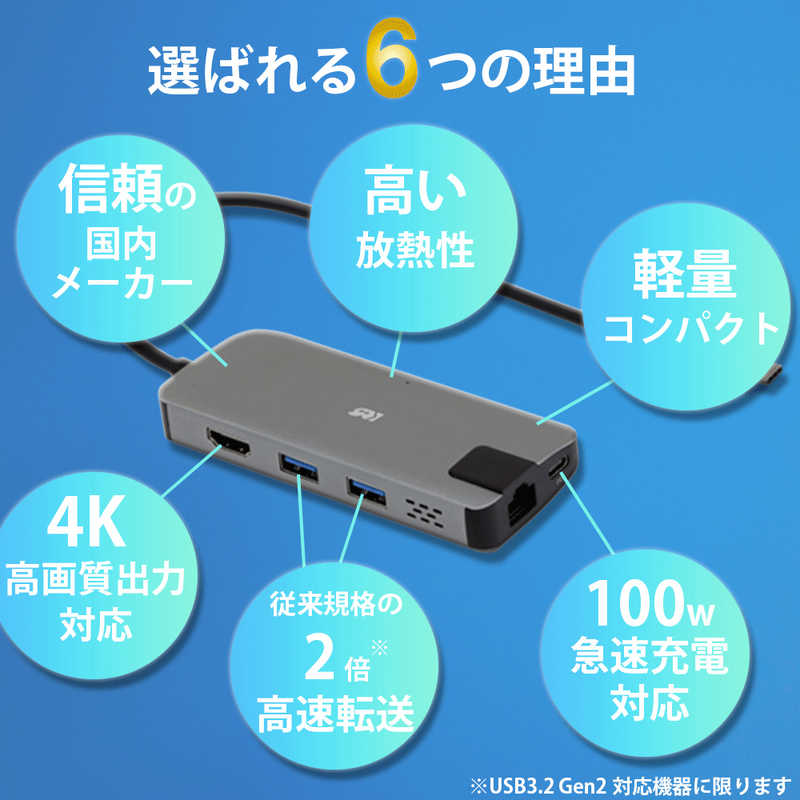 ラトックシステム ラトックシステム USB Type-C マルチアダプター(HDMI･LAN･PD･USBハブ)  RS-UCHD-PHLC RS-UCHD-PHLC