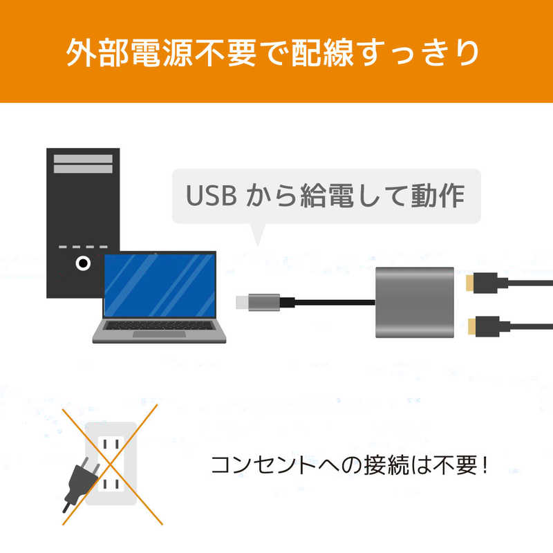 ラトックシステム ラトックシステム USB Type-C to デュアルHDMIディスプレイアダプター  RS-UCHD2 RS-UCHD2