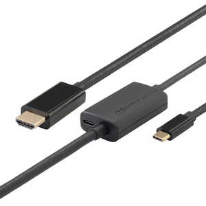 ラトックシステム USB-C ⇔ HDMI＋USB-Cメス(給電用 USB PD対応)ケーブル ［映像 /2m /4K・HDR対応］ RS-UCHD4K60-2M
