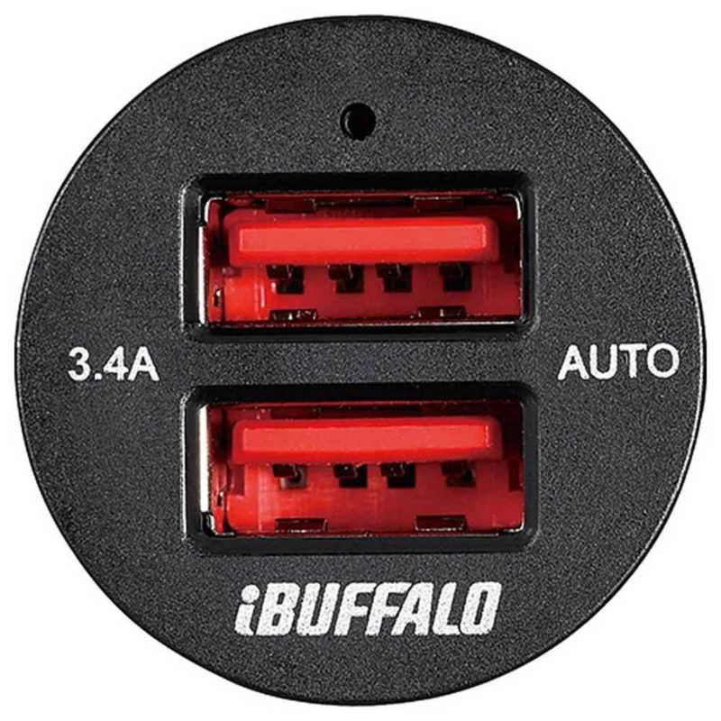 BUFFALO BUFFALO タブレット スマートフォン対応 DC - USB充電器 3.4A (2ポート) BSMPS3402P2BKブラック BSMPS3402P2BKブラック