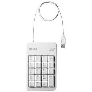 BUFFALO 有線テンキーパッド[USB・Win] Tabキー付き ホワイト BSTK100WH