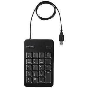 BUFFALO 有線テンキーパッド[USB･Win] USB2.0ハブ/Tabキー付き ブラック BSTKH100BK