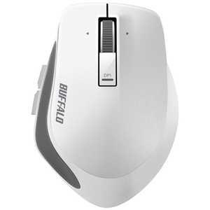 BUFFALO Premium Fitマウス 無線/BlueLED光学式/静音/5ボタン/横スクロｰル/Mサイズ BSMBW500MWH ホワイト