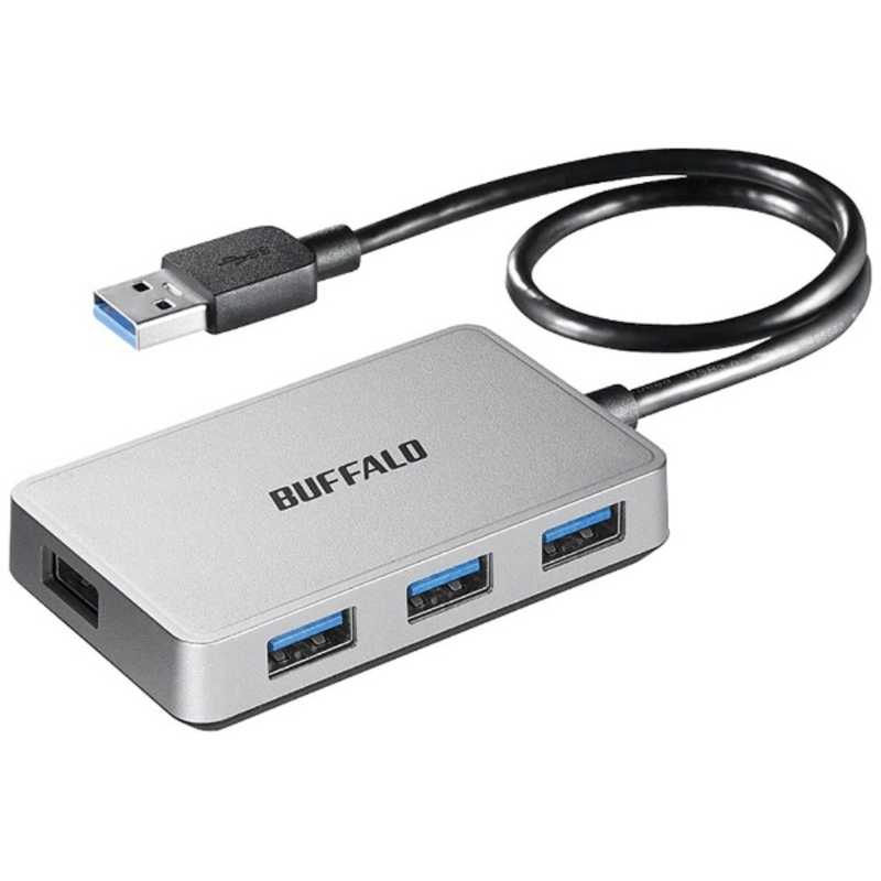 BUFFALO BUFFALO USB3.0ハブ[4ポート･バスパワー･Mac/Win] マグネット付 シルバー BSH4U300U3SV BSH4U300U3SV
