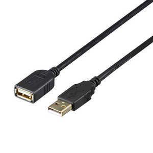 BUFFALO USB2.0延長ケーブル カーボン素子ねり込 1m BSUAAFR210BK