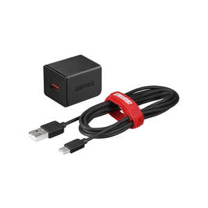 BUFFALO 2.4A USB急速充電器 AUTO POWER SELECT機能搭載 1ポートタイプ Type-Cケーブル付 ブラック BSMPA2402P1CBK