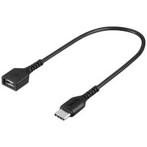 BUFFALO 0.15m[メス USB microB→USB-C オス]2.0変換アダプタ 充電･転送 ブラック BSMPCADC215BK