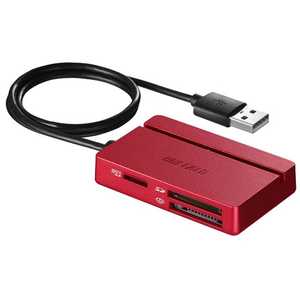 BUFFALO マルチカードリーダーライター USB2.0 (レッド) BSCR100U2RD