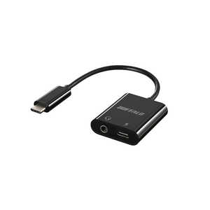 BUFFALO Type-Cto3.5mm+PD給電 オーディオ変換アダプター ブラック BSMPCPD350BK BUFFALO Type-Cto3.5mm+PD給電 オーディオ変換アダプター ブラック BSMPCPD350BK