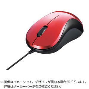BUFFALO マウス (Chrome/Mac/Windows11対応) ［BlueLED / 有線 / 3ボタン / USB］ レッド BSMBU100RD