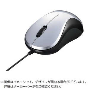 BUFFALO マウス (Chrome/Mac/Windows11対応) ［BlueLED / 有線 / 3ボタン / USB］ シルバー BSMBU100SV