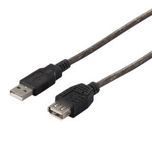 BUFFALO USB2.0延長ケーブル (A to A) 1.5m ブラックスケルトン BCUAA215BS