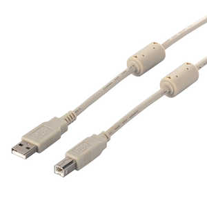 BUFFALO USB2.0ケーブル (A to B) フェライトコア付 アイボリー 1m BCUABFC210IV