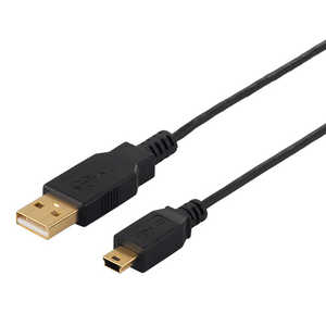 BUFFALO USB2.0ケーブル (A to miniB) スリム 0.5m ブラック BCUAMNSM205BK