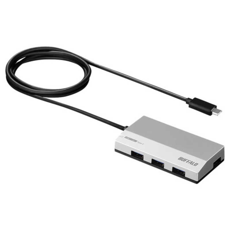 BUFFALO BUFFALO USB3.1 Gen1 TypeC 4ポート セルフパワーハブ BSH4A128C1SV シルバ－ BSH4A128C1SV シルバ－