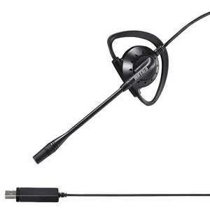 BUFFALO 片耳イヤフック式ヘッドセット USB接続 BSHSEUM110BK ブラック