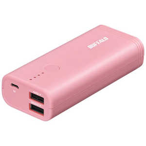BUFFALO モバイルバッテリー 5200mAh 2ポート  BSMPB5218P2-PK ピンク
