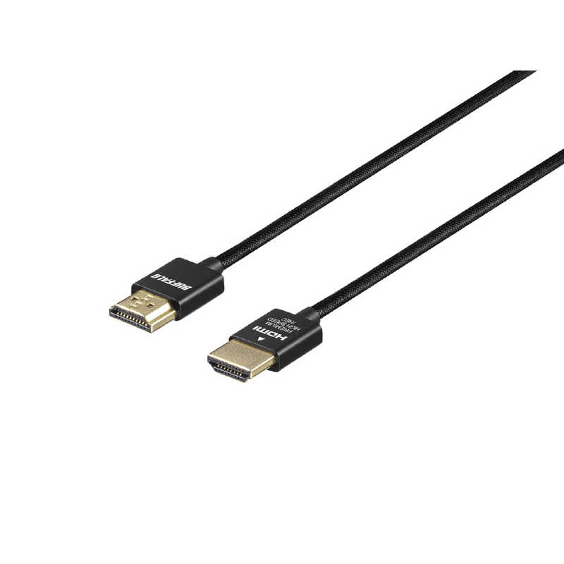BUFFALO HDMIケーブル 1m BSHDPS210BK ブラック [1m /HDMI⇔HDMI /スリムタイプ /イｰサネット対応]