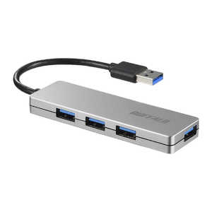 BUFFALO USB-Aハブ (Mac/Windows11対応) シルバー [バスパワー /4ポート /USB3.0対応] BSH4U128U3SV シルバ?