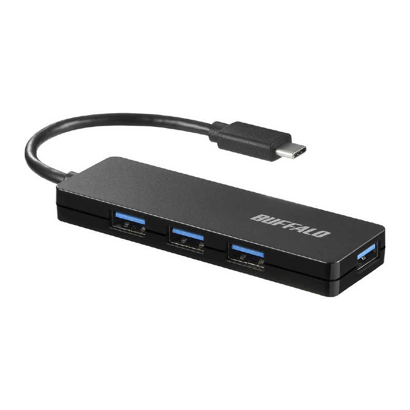 BUFFALO BUFFALO USB-C → USB-A 変換ハブ (Mac/Windows11対応) ブラック [バスパワー /4ポート /USB 3.1 Gen1対応] BSH4U128C1BK ブラック BSH4U128C1BK ブラック