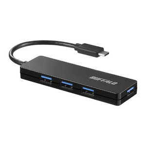 BUFFALO USB-C → USB-A 変換ハブ (Mac/Windows11対応) ブラック [バスパワー /4ポート /USB 3.1 Gen1対応] BSH4U128C1BK ブラック