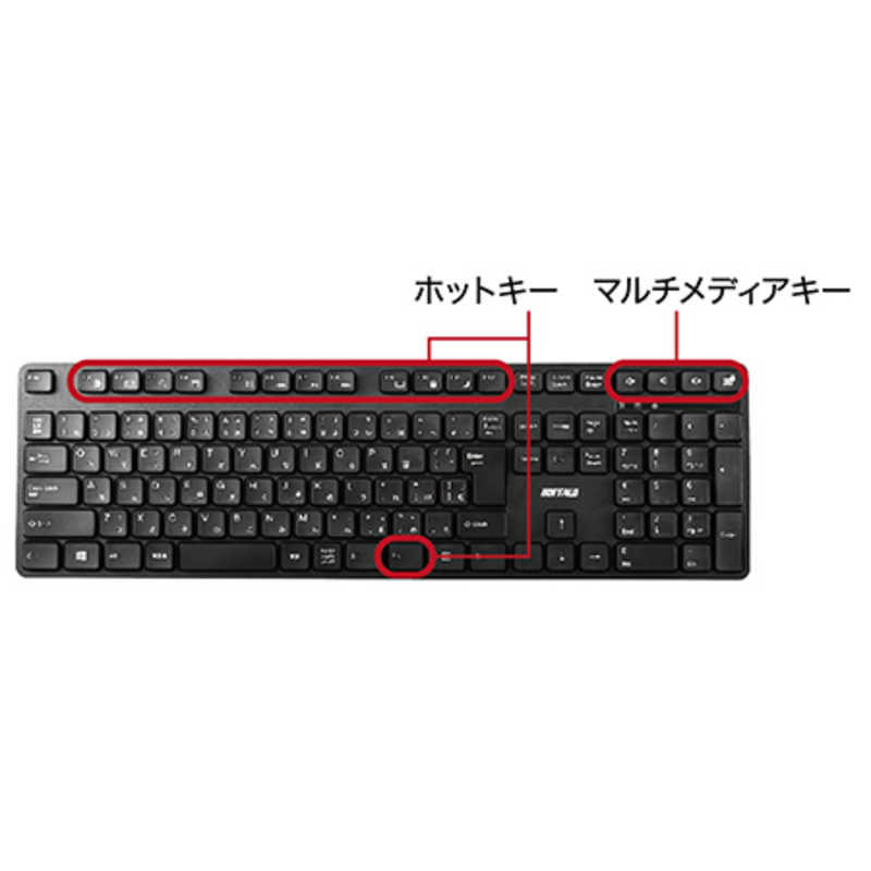 BUFFALO BUFFALO キーボード・マウスセット ［ワイヤレス /USB］ ブラック BSKBW328SBK BSKBW328SBK