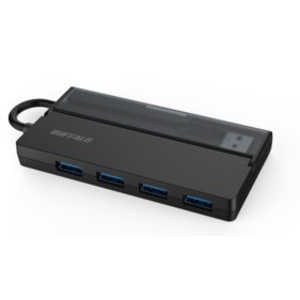 BUFFALO USB-C → USB-A 変換ハブ (Mac/Windows11対応) ブラック［バスパワー /4ポート /USB 3.2 Gen1対応] BSH4U138C1BK