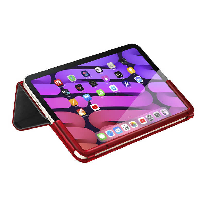 BUFFALO BUFFALO 第6世代iPadmini マルチアングルレザーケース レッド BSIPD2108CLMRD BSIPD2108CLMRD