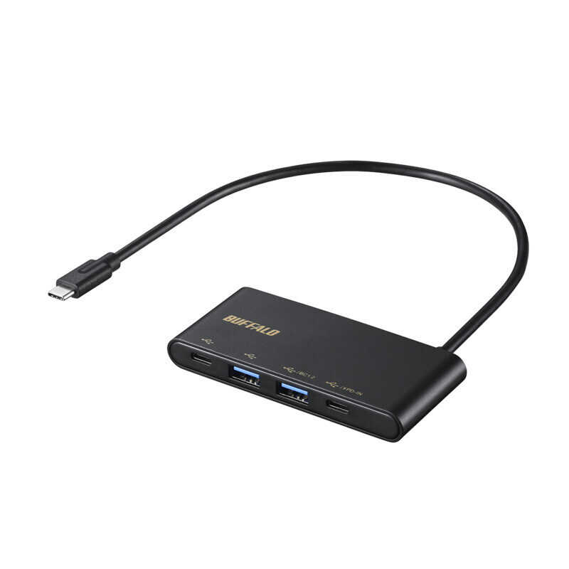 BUFFALO BUFFALO USB3.2Gen2バスパワー4ポートＰD対応ハブ ブラック [バスパワー /4ポート /USB 3.2 Gen2対応 /USB Power Delivery対応] BSH4U500C1PBK BSH4U500C1PBK