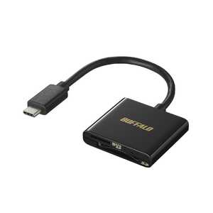 BUFFALO カードリーダー SD/microSD USB3.2Gen1 Type-C ブラック BSCR110U3CBK