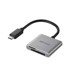 BUFFALO カードリーダー SD/microSD USB3.2Gen1 Type-C シルバー BSCR110U3CSV