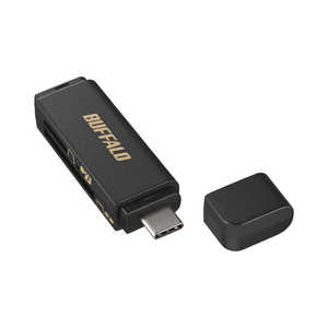 BUFFALO カードリーダー USB3.0 TypeC ブラック (USB3.1/スマホ タブレット対応) BSCR120U3CBK