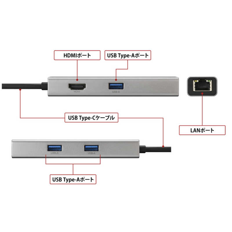 BUFFALO BUFFALO USB-Cドッキングステーション5ポートPD非対応 シルバー LUD-U3-CU301SV LUD-U3-CU301SV