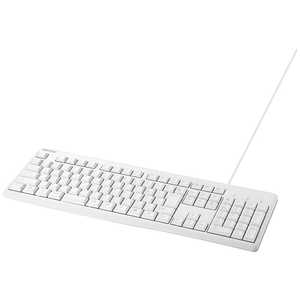 BUFFALO USB接続 有線スタンダードキーボード ［有線 / 日本語配列 / メンブレン］ ホワイト BSKBU110WH