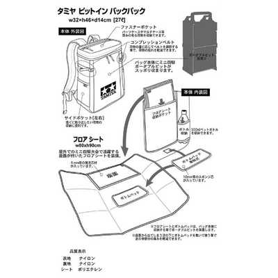 タミヤ TAMIYA タミヤオリジナルグッズ タミヤ ピットイン バック