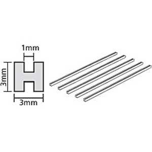タミヤ TAMIYA 透明プラ材 3mm H形棒(5本入) タミヤ TAMIYA 透明プラ材 3mm H形棒(5本入)
