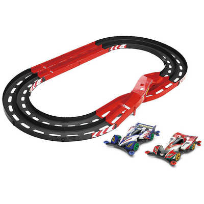 Amazon.co.jp: タミヤ ミニ四駆特別限定 オーバルホームサーキット 立体レーンチェンジ トライロング&カッパーファング付 95638  ブラック、オレンジ : おもちゃ