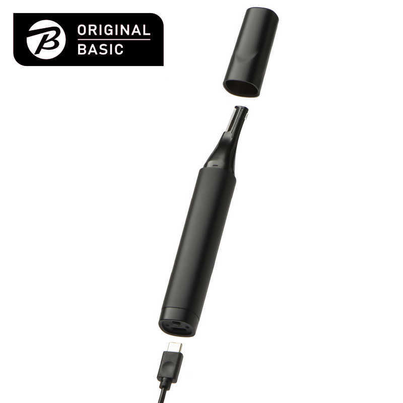 ORIGINALBASIC ORIGINALBASIC フェイストリマー(顔・眉・鼻・耳)充電交流式 Type-C対応 ブラック OB-FT01 OB-FT01