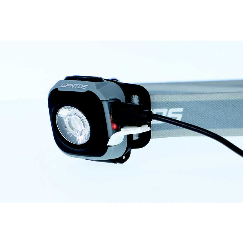 ジェントス ジェントス コンパクトヘッドライト USB充電式/3段階調光機能/可動式ヘッド/防滴仕様 ジェントス グレー CP-260RWG CP-260RWG