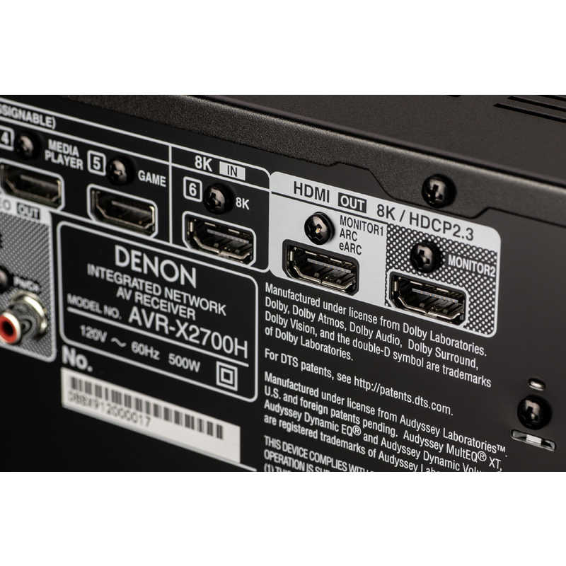 デノン　DENON デノン　DENON AVアンプ [ハイレゾ対応 /Bluetooth対応 /Wi-Fi対応 /ワイドFM対応 /7.2ch /DolbyAtmos対応] AVR-X2700H AVR-X2700H