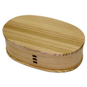 大館工芸 大舘曲わっぱ 小判弁当 中 板蓋(仕切り付) 