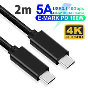トーホー USB-C ⇔ USB-Cケーブル [映像 /充電 /転送 /2m /USB Power Delivery /100W /USB3.2 Gen2] GEN2-2